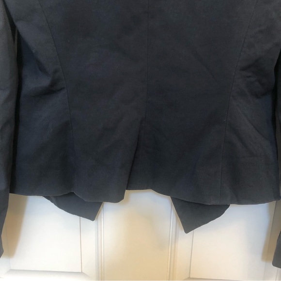 WOMENS THEORY BLACK LANISO FOSTERED ASYMMETRICAL ZIP BLAZER SZ 6 - Picture 9 of 10